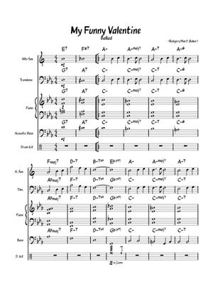 My Funny Valentine 楽譜 コード付き アルトサックス (ソロ