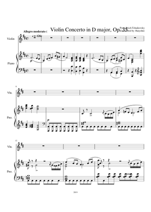 ヴァイオリン協奏曲 ニ長調 作品35 (チャイコフスキー) 楽譜 ピアノ