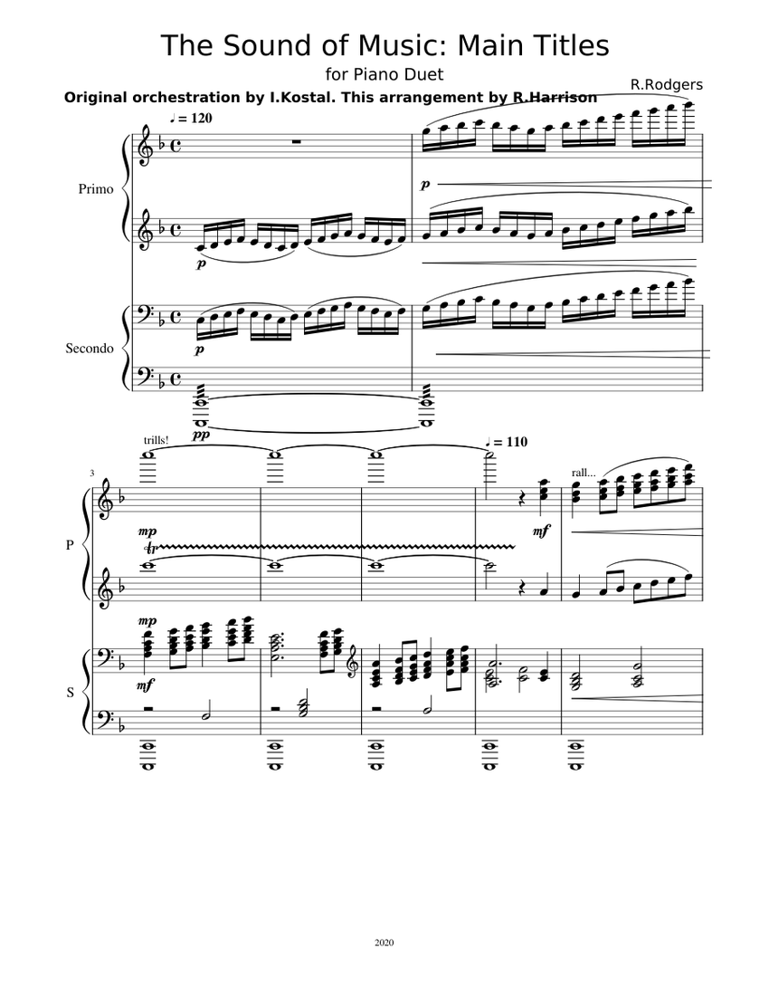 サウンド・オブ・ミュージック: メインタイトル/序曲 楽譜 ピアノ