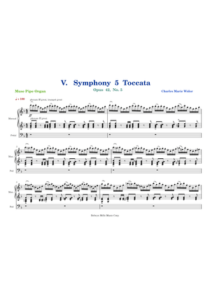 Widor - Organ Symphony No. 5 in F Minor, Op. 42, 5th Movement 楽譜