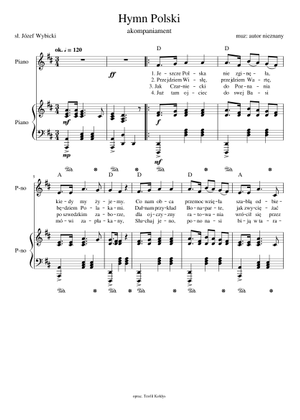 ポーランドの国歌 楽譜 ピアノ (ソロ) easy | MuseScore.com
