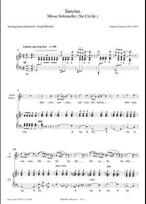 シャルル・グノー：聖セシリアのための荘厳ミサ曲 1. キリエ 楽譜