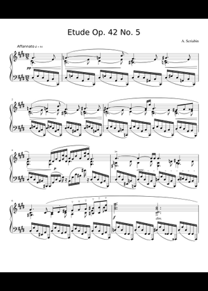 アレクサンドル・スクリャービン：12の練習曲 作品8 第12番 楽譜
