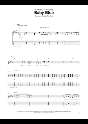ベビー・ブルー 楽譜 タブ譜あり ギター (ソロ) | MuseScore.com
