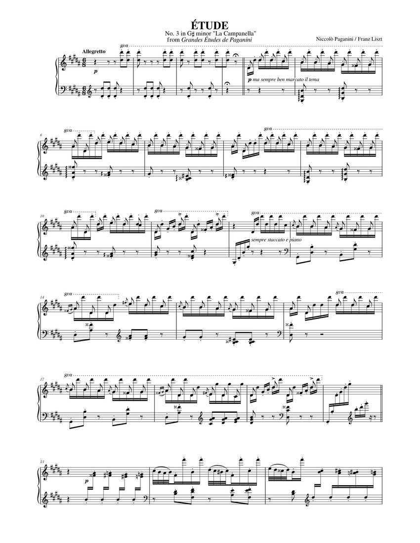 フランツ・リスト: パガニーニによる大練習曲 第3番 ト短調 「ラ