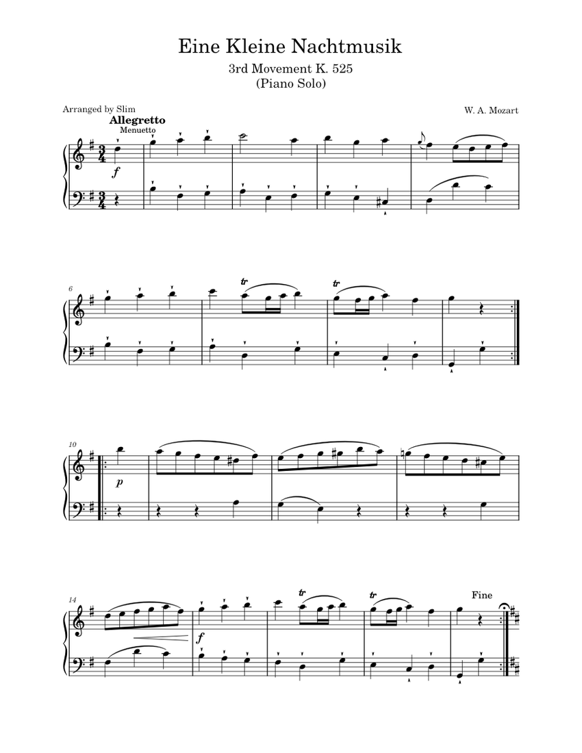 Eine kleine Nachtmusik, K.525 – Wolfgang Amadeus Mozart Eine