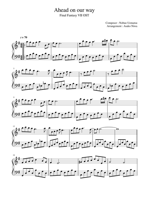 FINAL FANTASY VII オリジナルサウンドトラック　楽譜 Final Fantasy VII sheet music by wilmabeats | Play, print, and