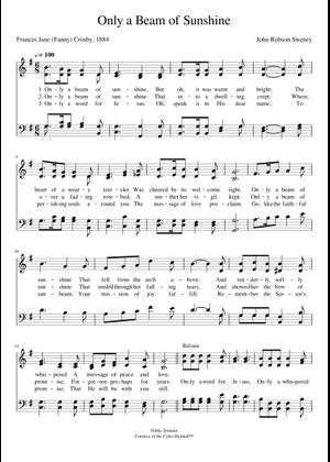 Only a beam of sunshine - John R. Sweney 楽譜 ピアノ (ピアノデュオ) | MuseScore.com