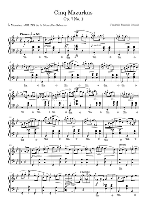 イ短調のマズルカ, 作品7 第2番 楽譜 ピアノ (ソロ) | MuseScore.com