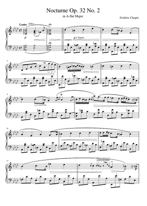 夜想曲 作品32 第2番 楽譜 ピアノ (ソロ) | MuseScore.com