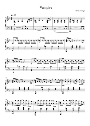 ヴァンパイア – オリヴィア・ロドリゴ 楽譜 ピアノ (ソロ) | MuseScore.com