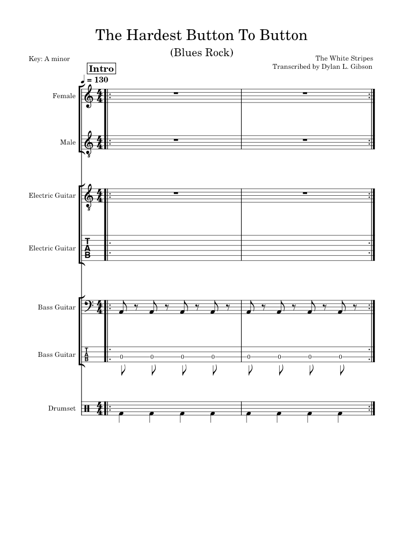 "The Hardest Button To Button" by The White Stripes | Bass Tabs, Guitar ...