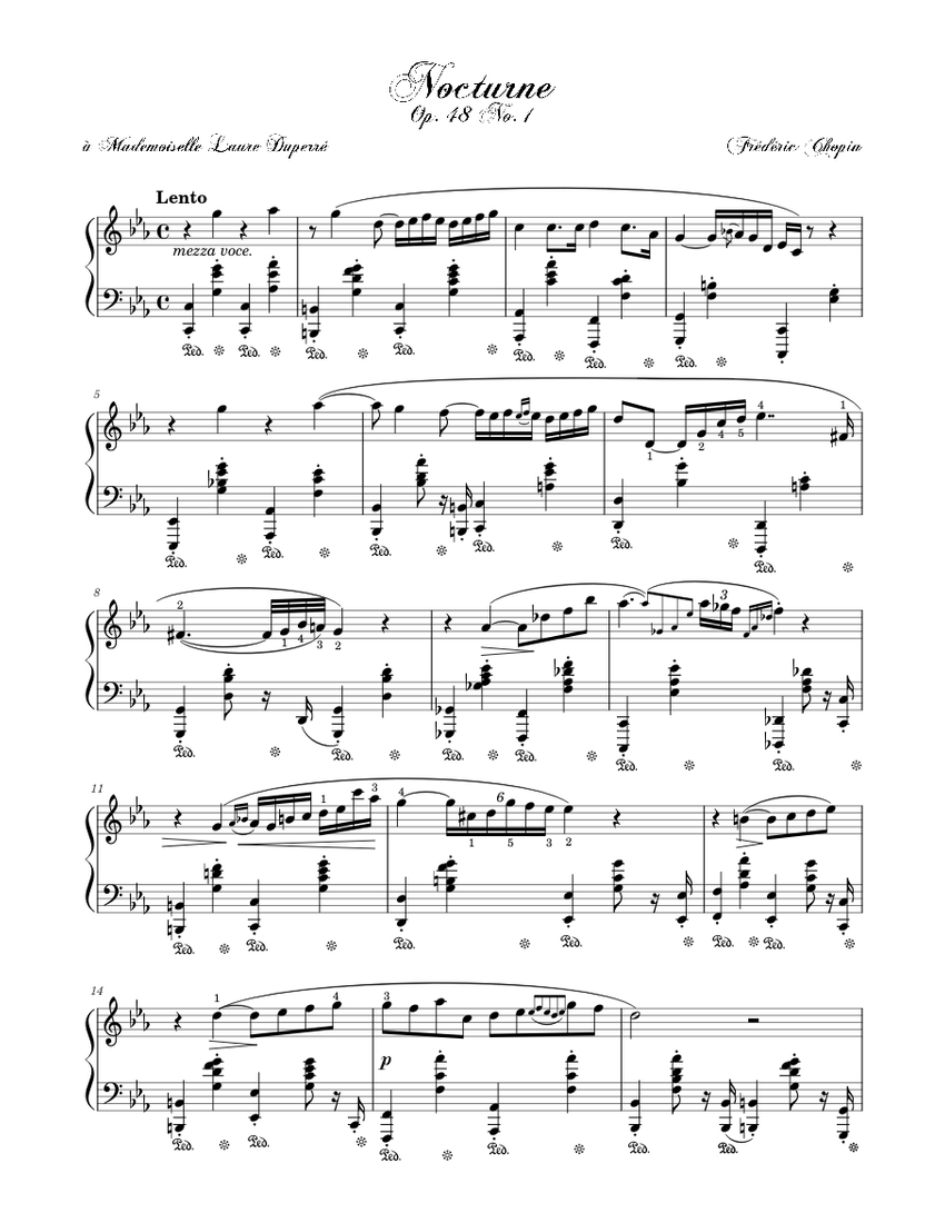 夜想曲 作品48 第1番 楽譜 ピアノ (ソロ) | MuseScore.com