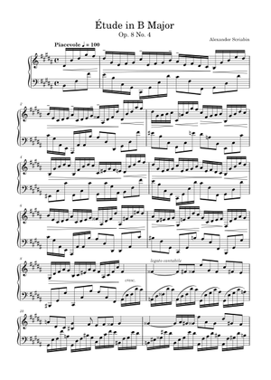 アレクサンドル・スクリャービン：12の練習曲 作品8 第12番 楽譜
