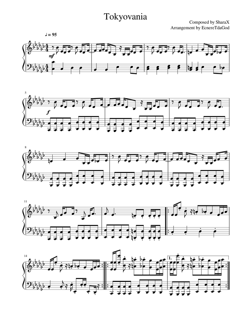 Tokyovania 楽譜 ピアノ (ソロ) | MuseScore.com