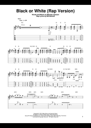 Black_Or_White 楽譜 タブ譜あり ギター (ソロ) | MuseScore.com
