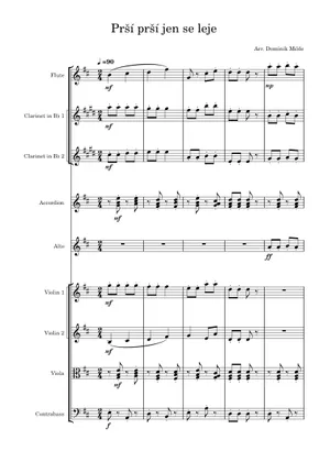 Prší, prší - Česká lidová 楽譜 コード付き シンセサイザー (ソロ) | MuseScore.com