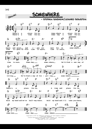 Somewhere - Leonard Bernstein 楽譜 ピアノ, シンセサイザー (混合