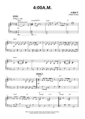 午前4時 – 大貫妙子 楽譜 コード付き ピアノ (ソロ) | MuseScore.com 午前4時 – 大貫妙子 楽譜 コード付き ピアノ (ソロ) | MuseScore.com