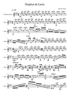 無料のパコ・デ・ルシア の楽譜 | MuseScore.com でPDFのダウンロード