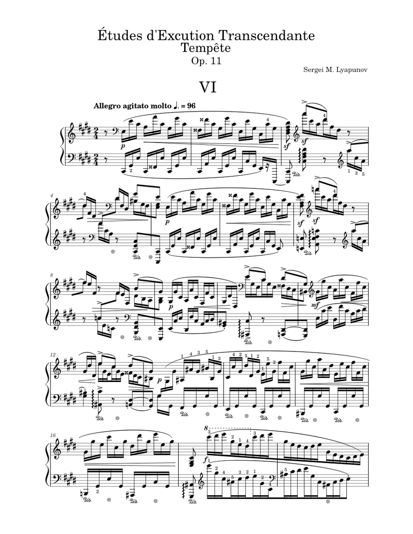 超絶技巧練習曲 第6番「嵐」 楽譜 ピアノ (ソロ) | MuseScore.com