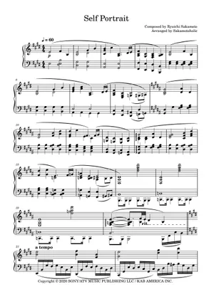 Self Portrait – 坂本龍一 楽譜 ピアノ, バイオリン, チェロ (ピアノ Self Portrait – 坂本龍一 楽譜 ピアノ, バイオリン, チェロ (ピアノ
