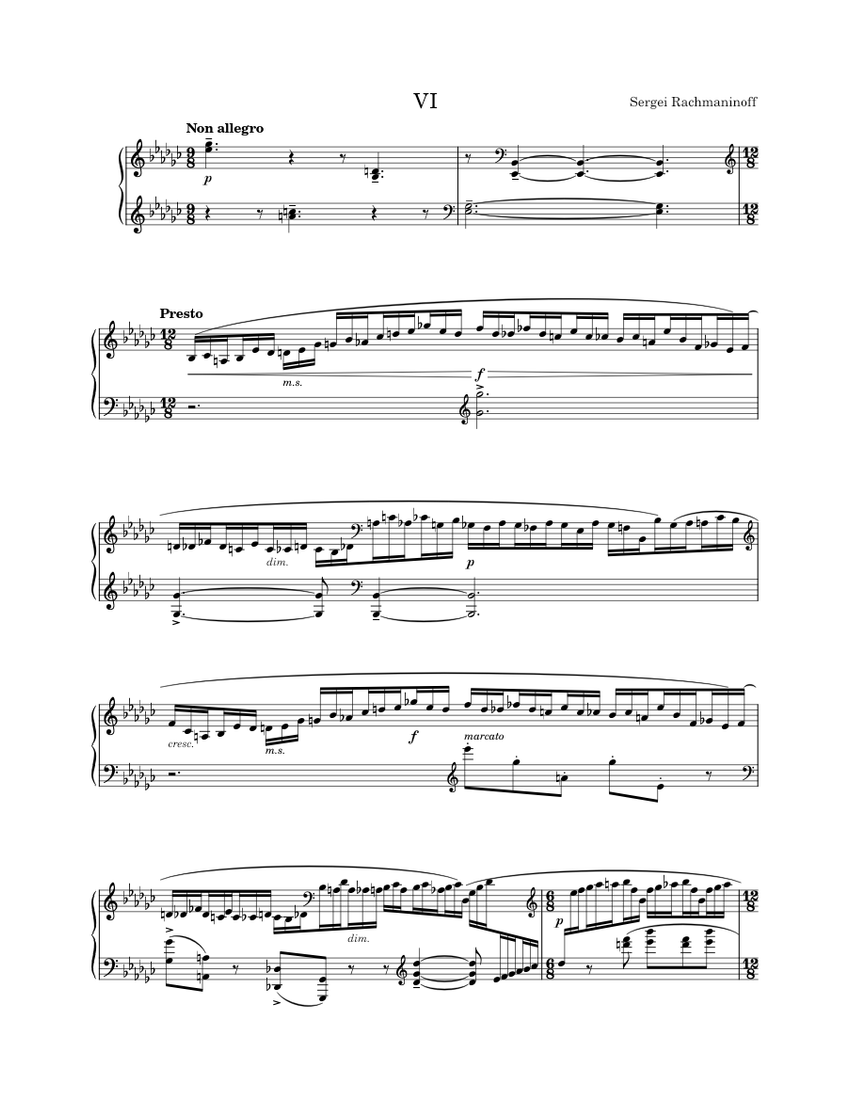 セルゲイ・ラフマニノフ：練習曲集「音の絵」作品33 第5番 プレスト