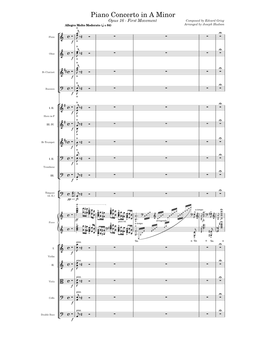Piano Concerto in A minor, Op. 16, First Movement – Edvard Grieg
