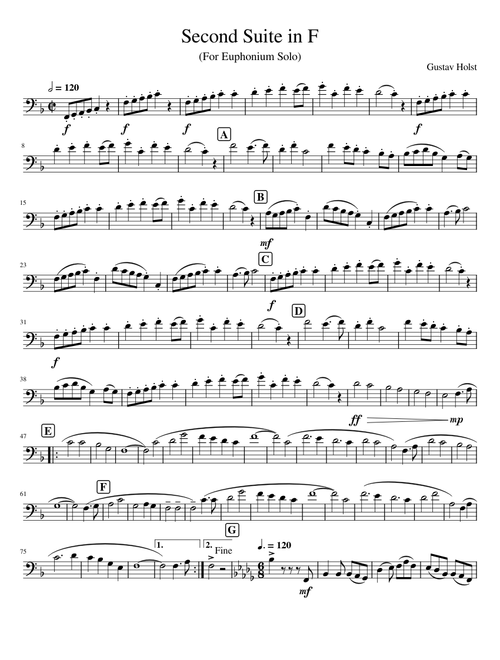 無料のソロ ユーフォニウムの楽譜 | MuseScore.comでPDFをダウンロード