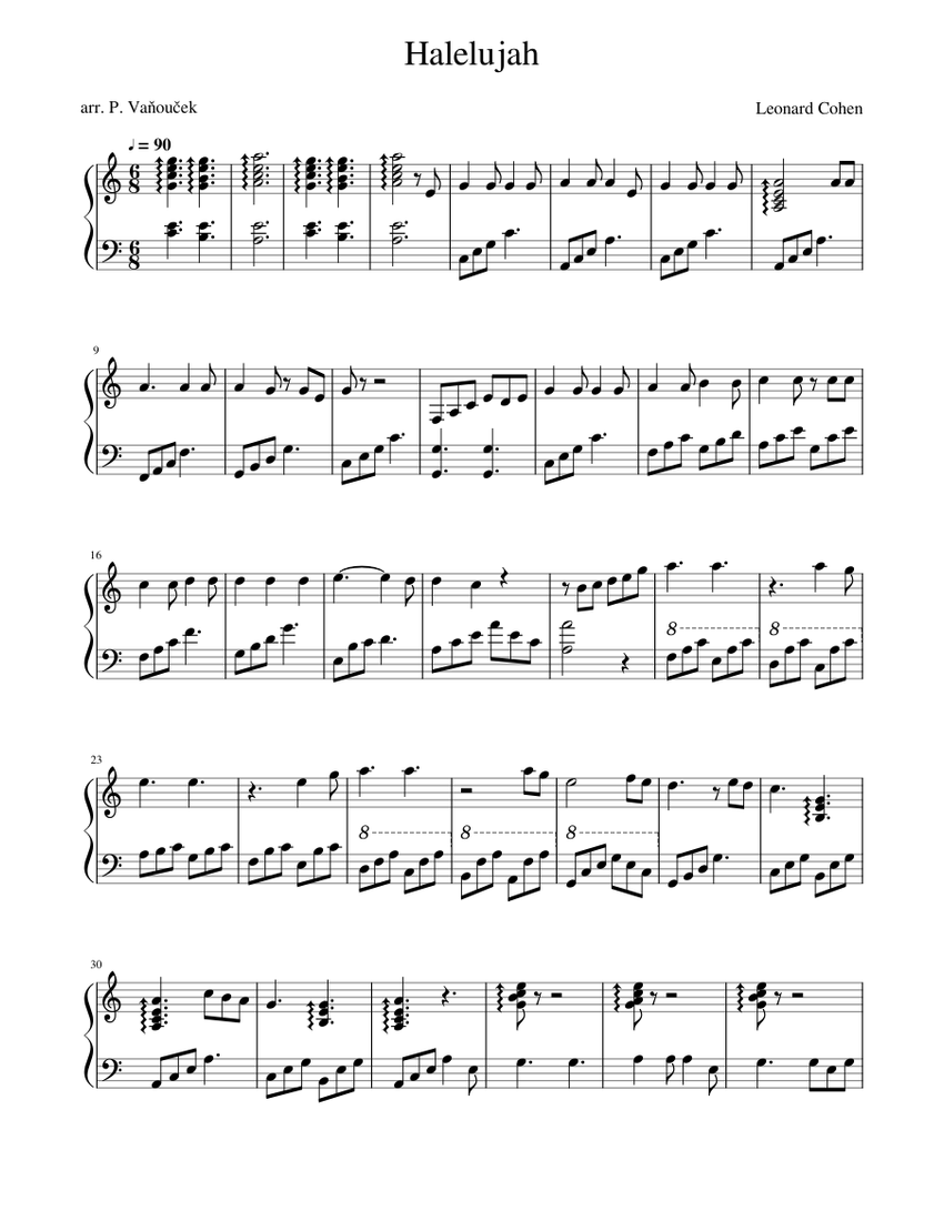 ハレルヤ 楽譜 ハープ (ソロ) | MuseScore.com