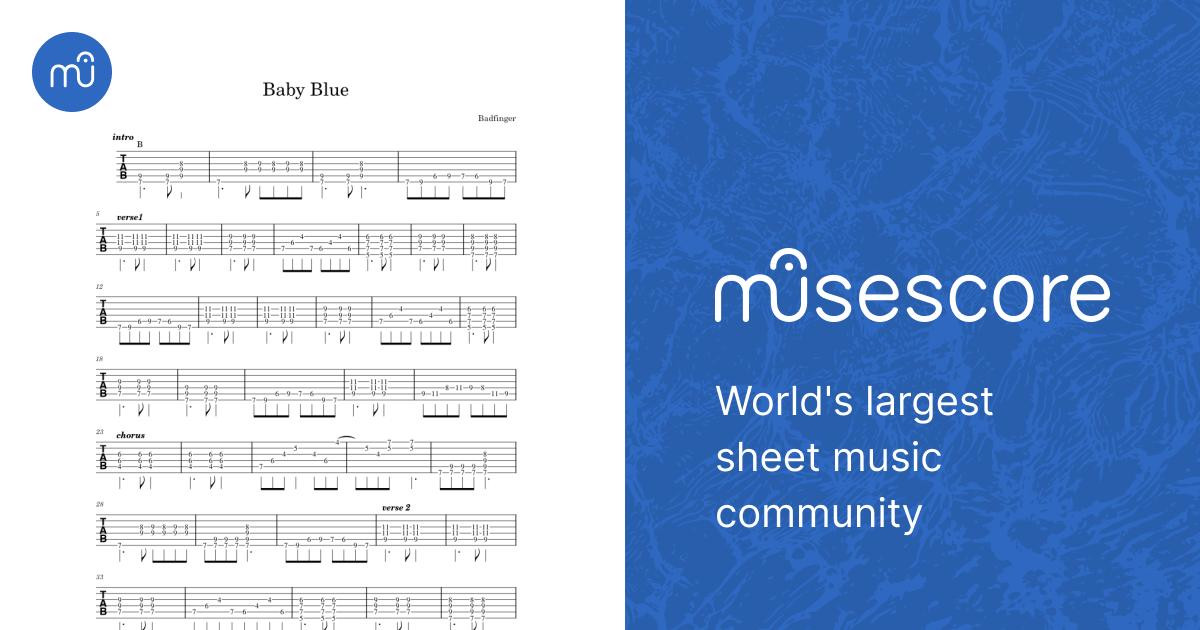 ベビー・ブルー 楽譜 タブ譜あり ギター (ソロ) | MuseScore.com