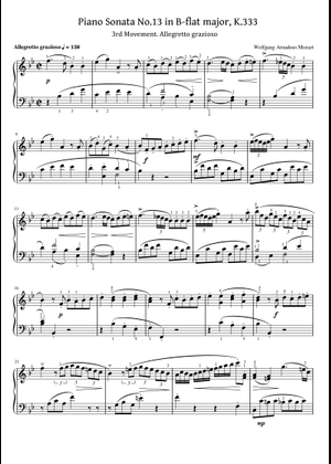 ソナタ第13番、第1楽章 K. 333 楽譜 ピアノ (ソロ) | MuseScore.com