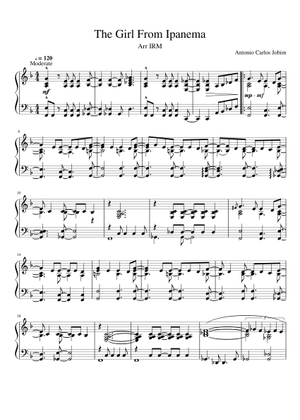 ipanema　楽譜作成 MIDI オーダー楽譜 耳コピ PDF イパネマの娘 楽譜 ピアノ (ソロ) | MuseScore.com