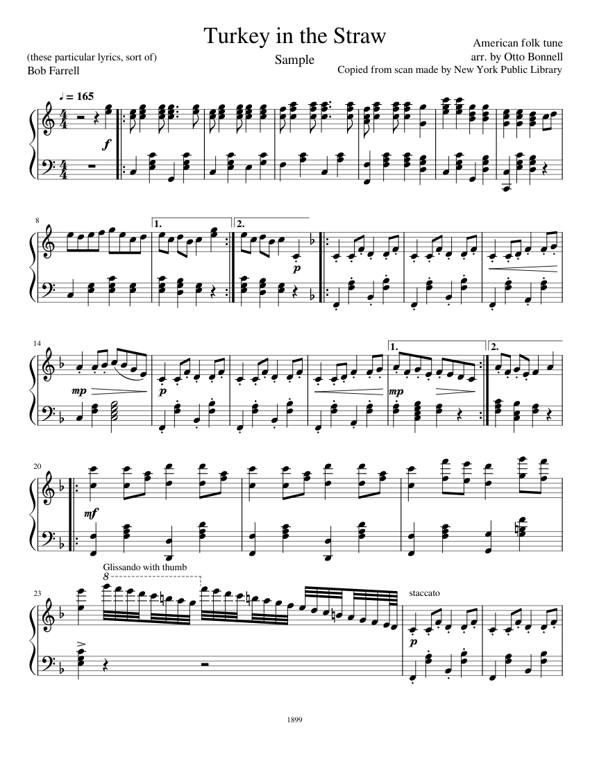 七面鳥のポルカ (1899年編曲) 楽譜 ピアノ (ソロ) | MuseScore.com