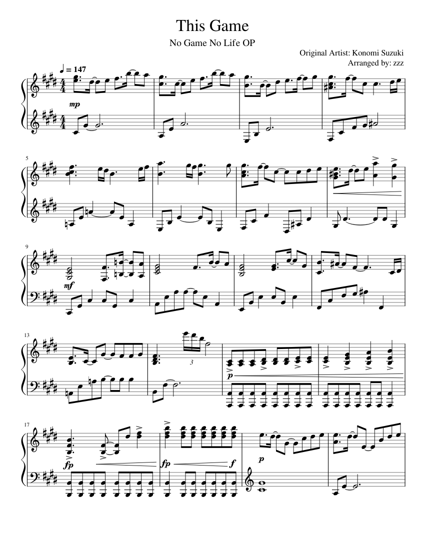任天堂 スーパーファミコン・ゲーム・ミュージック 楽譜 ピアノ・ソロ このゲーム 楽譜 ピアノ (ソロ) | MuseScore.com