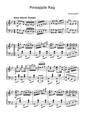 パインアップル・ラグ – スコット・ジョプリン – 1908 楽譜 ピアノ