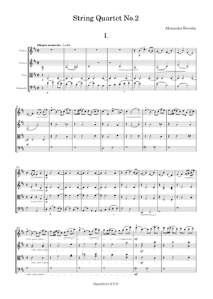 ボロディン弦楽四重奏曲第2番 楽譜 バイオリン, ビオラ, チェロ (弦楽
