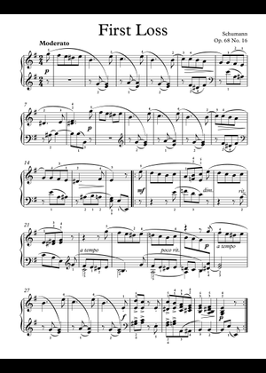 最初の喪失, 作品68, 第16番 - ロベルト・シューマン 楽譜 ピアノ