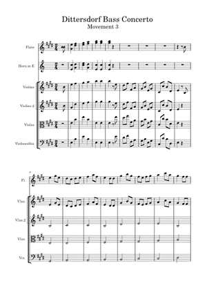 ディッタースドルフ協奏曲 ホ長調 楽譜 ピアノ, コントラバス (ソロ