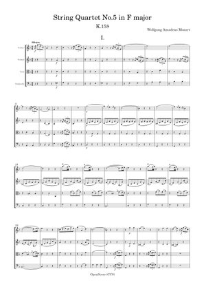 String Quartet No.5 in F major, K.158 - Wolfgang Amadeus Mozart