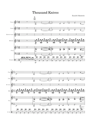 千のナイフ – 坂本龍一 楽譜 ピアノ, トロンボーン, アルトサックス 千のナイフ – 坂本龍一 楽譜 ピアノ, トロンボーン, アルトサックス