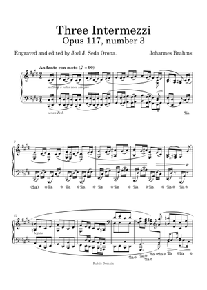 3つの間奏曲 作品117 - 完全作品 - ヨハネス・ブラームス 楽譜 ピアノ