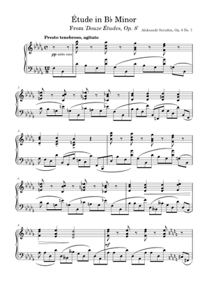 スクリャービン - 12の練習曲, 作品8 第6番 楽譜 ピアノ (ソロ