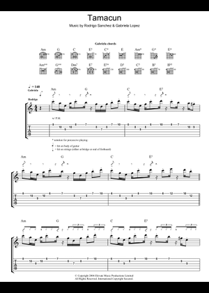 Ixtapa の公式楽譜を演奏する by Rodrigo y Gabriela ギター