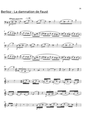 La damnation de Faust – Hector Berlioz 楽譜 ピアノ (ソロ) easy