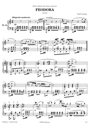 フェオドラ – カール・ツェルニー 楽譜 ピアノ (ソロ) | MuseScore.com