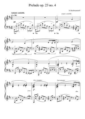 前奏曲 ニ短調 作品23 第3番 – セルゲイ・ラフマニノフ 楽譜 ピアノ