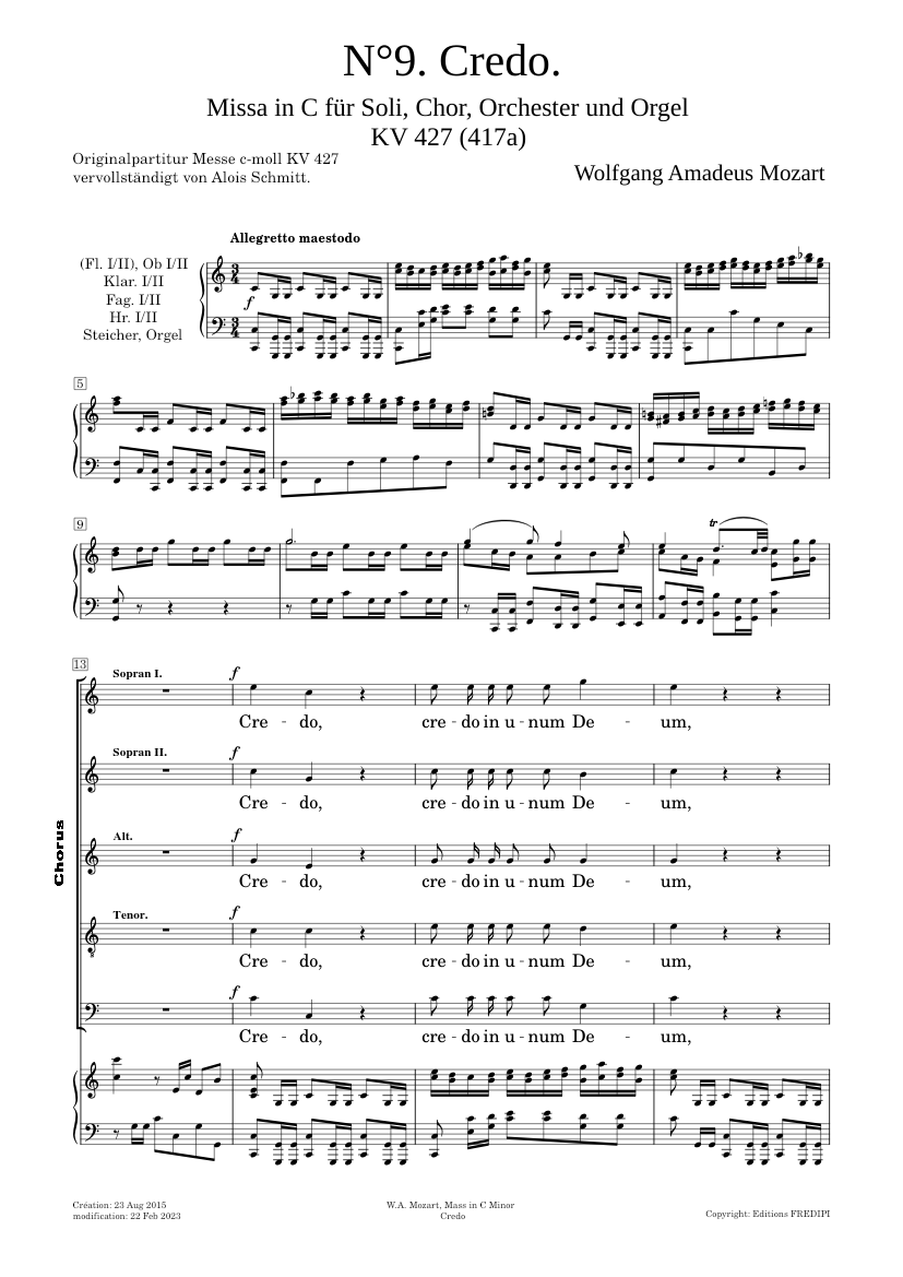 ヴォルフガング・アマデウス・モーツァルト：ミサ曲 ハ短調 K.427