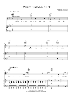 One Normal Night – Andrew Lippa, The Addams Family Musical One Normal ...