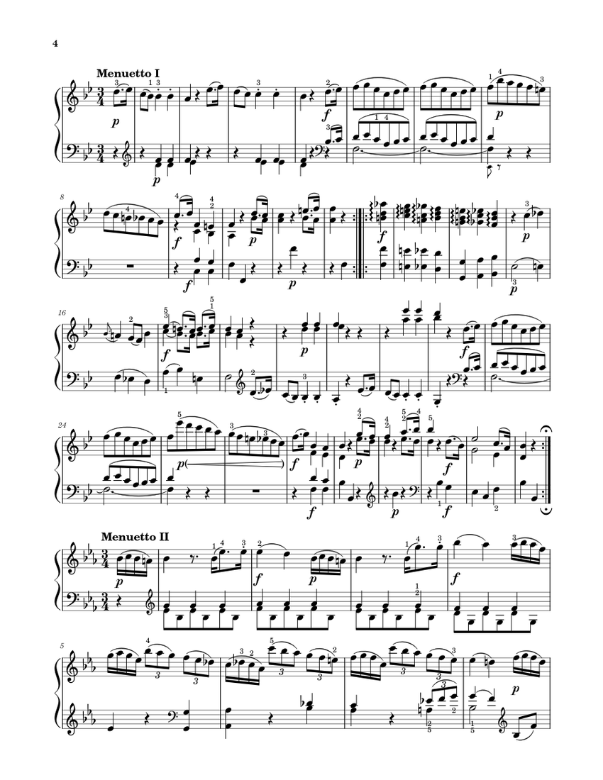 ソナタ第4番、第2楽章 K. 282 楽譜 ピアノ (ソロ) | MuseScore.com